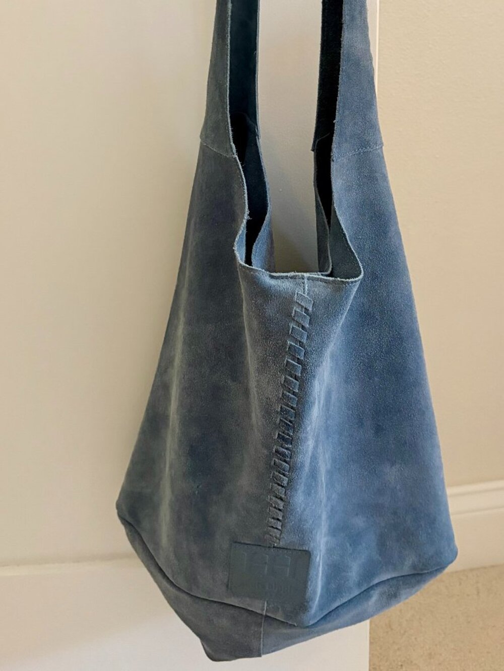 Haute Hippie Baby Blue Suede Hobo Bag